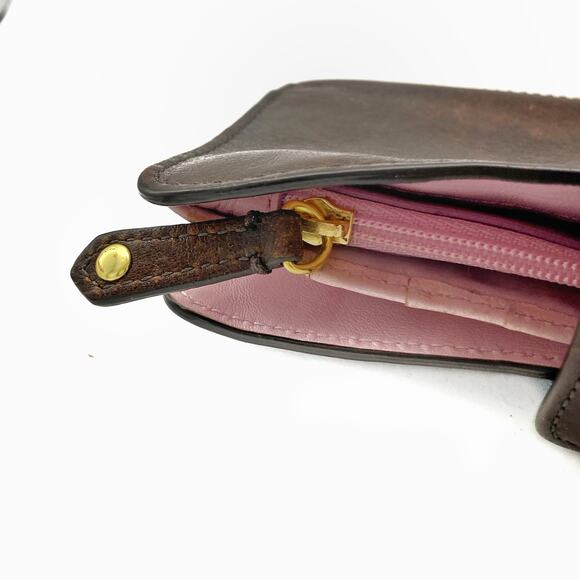 Coach Polished Leather Wallet | Gold Hardware | Blush Brown Bifold Holiday Gift - Picture 14 of 15